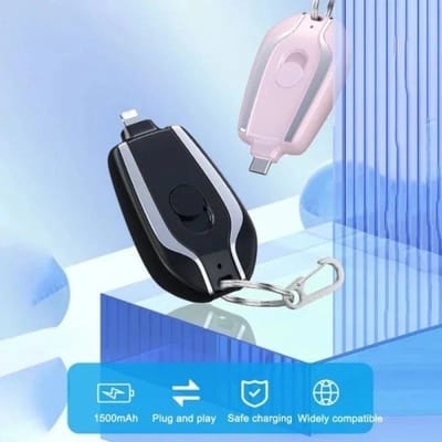 Carregador de chaveiro portátil 1500mAh ultra‑compacto