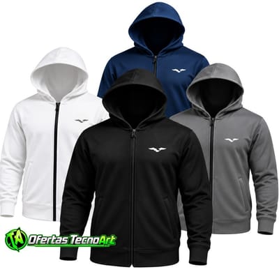 Jaqueta Blusa Jogger Masculina com Capuz Para Frio Com Refletivo