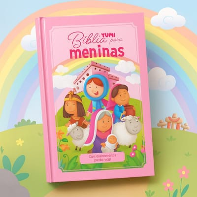 Livro Infantil Bíblia Rosa + 100 Histórias Ilustradas