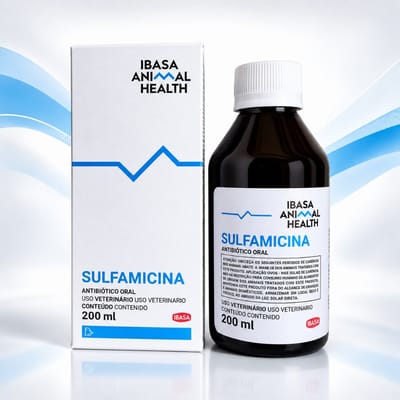 Sulfamicina Ibasa 200ml Antibiótico Oral Aves Sulfadimetoxina Neomicina Coccidiose Uso Veterinário Envio Imediato