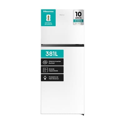 Geladeira Duplex 381L Frost Free Inverter Hisense