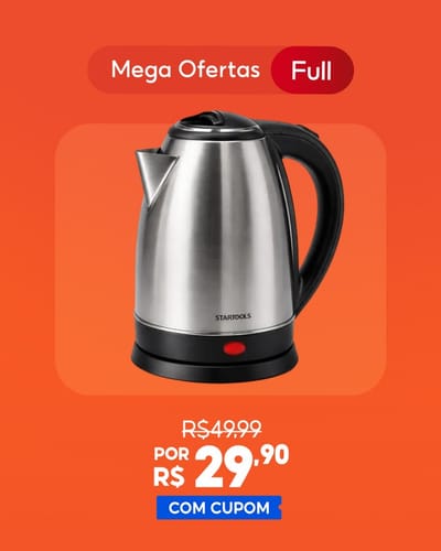 Chaleira Jarra Elétrica 110V ou 220V 1.8 Litros Inox Prateada