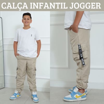 Calça Jogger Tactel Infantil Masculino