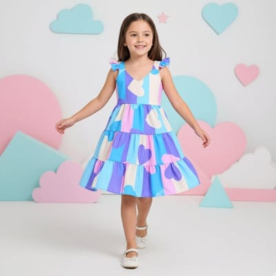 Vestido Infantil Menina Alcinha com Babado Luxo