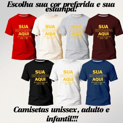 Camiseta Personalizada com Sua Estampa Ideal - Uniforme - Empresa - Aniversario - Festas - Homenagem
