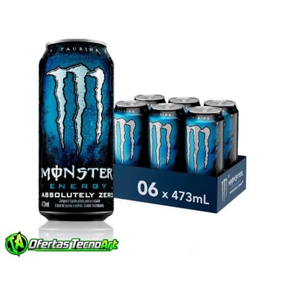 Kit com 6 Energético Monster Absolutely Zero 473ml