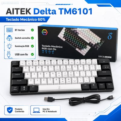 Teclado Mecânico AITEK Delta TM6101 60% RGB ABNT2