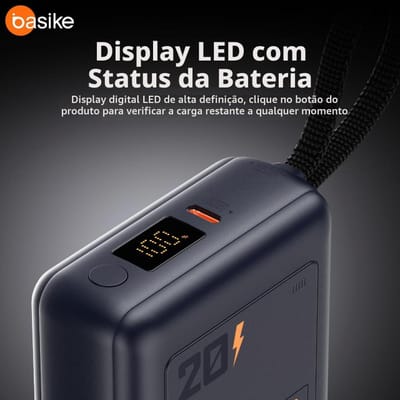 Carregador Portátil Basike 65W 20000mAh Power Delivery Azul