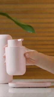 Kit Banheiro 3 Pçs Bold Ou Luxo Organizador Lavabo Slim Porta Sabonete Líquido Porta Algodão Bandeja