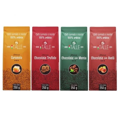 Kit 4 Cafés Torrado e Moído Aromatizados