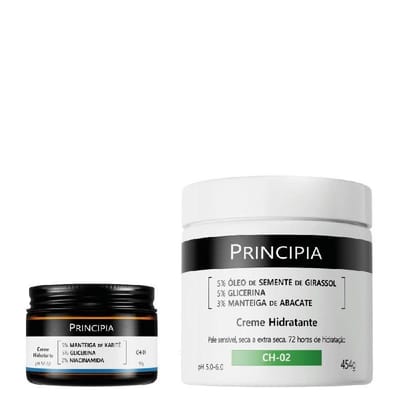 Kit Principia Hidratação Dupla. Creme Corporal CH-02 + Facial CH-01