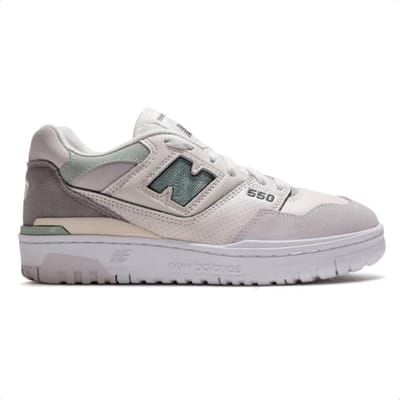 Tenis New Balance 550 Feminino, Branco/Cinza Claro, 36