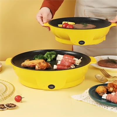 Frigideira Elétrica Antiaderente Grill Portátil 110V/220V