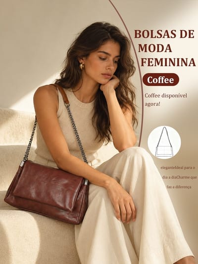 TOMI MITO Bolsa de Ombro Acolchoada com Alça de Corrente Estilo Casual Elegante para Trabalho e Passeio T310