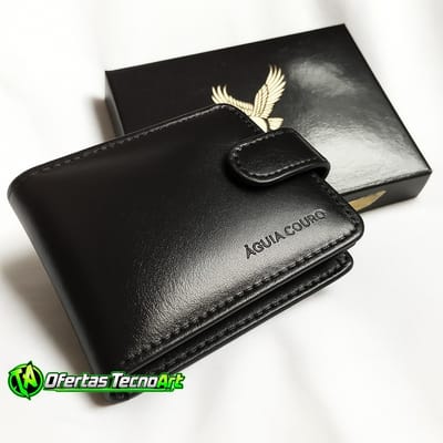 Carteira Masculina Couro 100% Legitimo Premium Com Fecho Completo com porta cartão