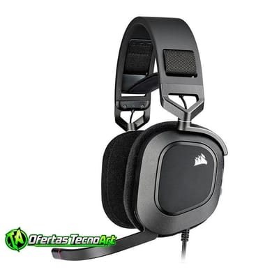 Headset Gamer Corsair HS80, RGB, Drivers 50mm, Preto