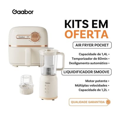 Air Fryer Gaabor 1,4L + Liquidificador Smoove 1,2L