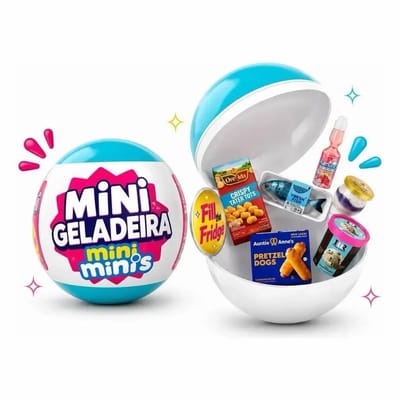 3 Bola Surpresa Mini Geladeira Cápsula Esfera Colecionável Enche A Geladeira Miniatutras 1 linha perfeitas