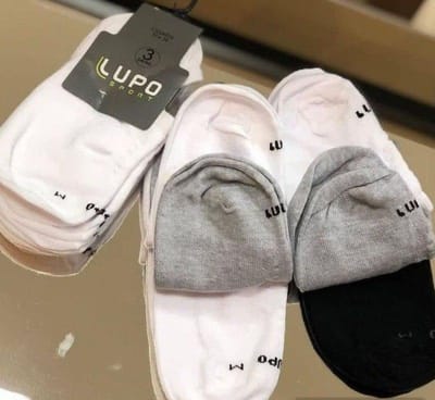 Kit 6 Pares de Meias Soquete Invisíveis Lupo – Algodão, Unissex
