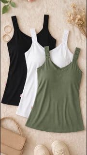 Kit 3 Blusas Regata Plus Size Caneladas