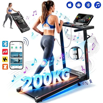 Esteira Ergométrica 3.0HP Bluetooth + Fitshow App, 200kg, dobrável