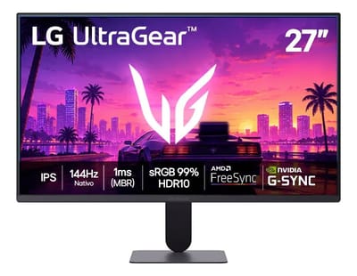 Monitor Gamer LG UltraGear 27G411B, 27", IPS, 144Hz, 1ms MBR, Full HD, HDR10, NVIDIA G-SYNC e AMD FreeSync – Preto