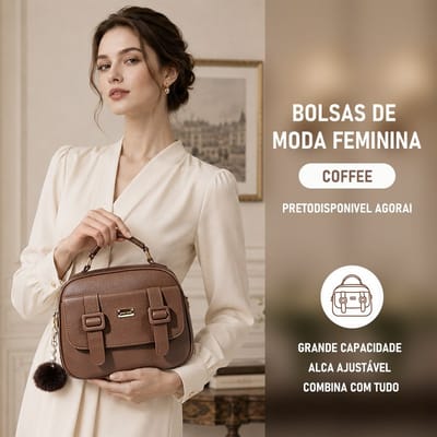 JAMI JAMI Bolsa Feminina com Alça Lateral Transversal Faixa de Mão de Couro B736