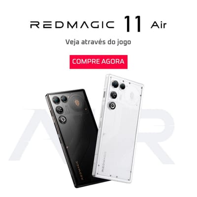 Smartphone REDMAGIC 11 Air 5G, Snapdragon 8 Elite, Tela OLED de 6,8", 144Hz, Bateria de 7000mAh, NFC – Preto/Branco