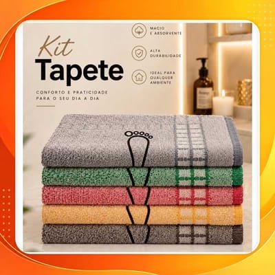 Kit 3 ou 6 Tapete De Banheiro 45x70cm Pezinho Piso Luxo