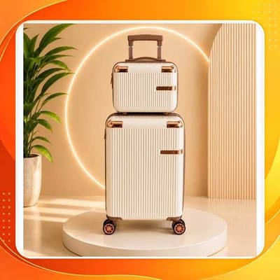 Conjunto Mala de Viagem 10KG e Frasqueira Cadeado TSA Roda Dupla 360°