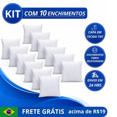 Kit 10 Enchimento Refil Almofada Decorativa 45x45