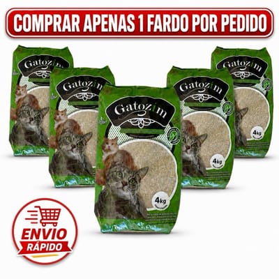 Kit 5 Pacotes Areia de Gato Gatozim Granulado