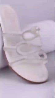 Sandália Rasteirinha Feminina Com Brilho e Strass Confortavel Leve e Macia Off-White