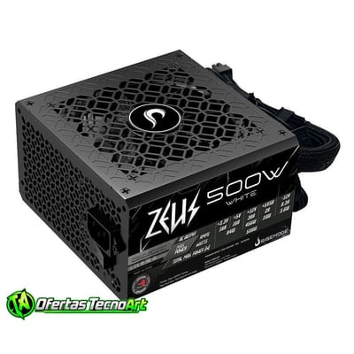 Fonte Gamer Rise Mode Zeus 500W PFC Ativo Preto
