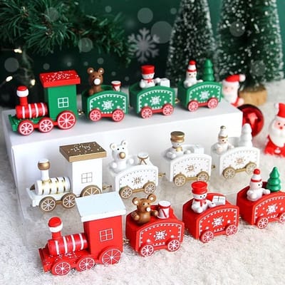 Decoração de Bolo Natal Feliz Topper Mini Trem