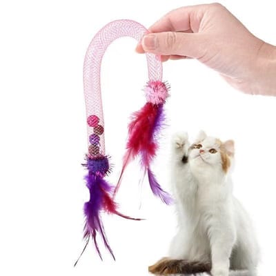 Brinquedo Interativo de Corda e Pena para Gato