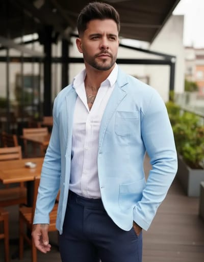 Blazer Masculino Premium Slim Fit Bengaline, Corte Italiano