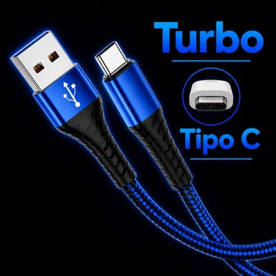 Cabo de Carregador USB-C Antiquebra 2m Tipo C