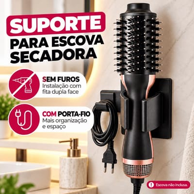 Suporte para Escova Secadora Rotativa Sem Furo