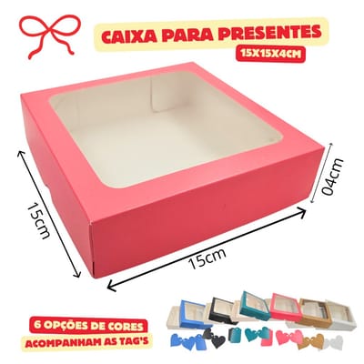 Caixa de Presente com Visor + Tags