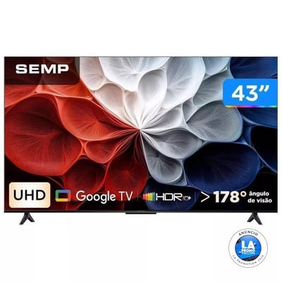 Smart Tv 43" Semp 4K UHD Led 43S62 Google TV 2025