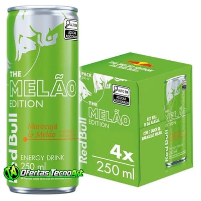 Pack de 4 latas Red Bull Energético Maracujá e Melão 250ml