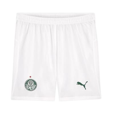 Shorts Puma Palmeiras Torcedor Home 26 Branco Masculino