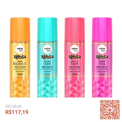 Kit Xêrosa Body Splash Poder Pink + 3 Fragrâncias