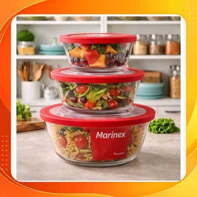 Potes Marinex Vidro com Tampa Silicone 600ml 1,2L 2,4L