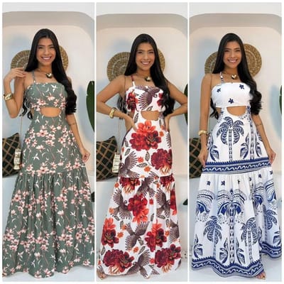 Vestido Longo com Forro e Bojo