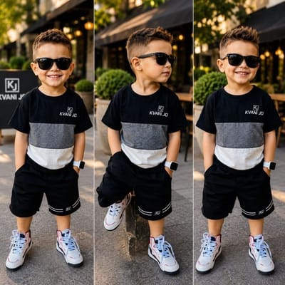 Conjunto Infantil Masculino De Verão - Bermuda + Camiseta Dry-Fit 2 a 12 anos