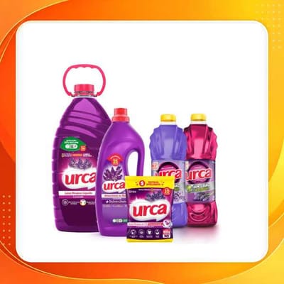 Kit Urca Lavanda. Lava Roupas Líquido, Amaciante, Sabão e Desinfetante