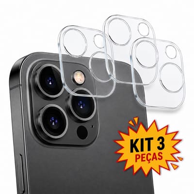 Kit 3 Películas iPhone Câmera Traseira Vidro Temperado 3D