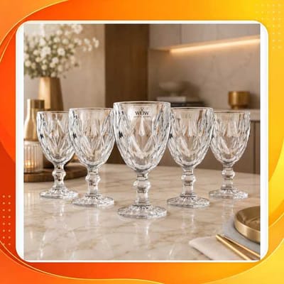 Jogo De Taças De Vidro Diamond Cristal 330 ml 6 Peças